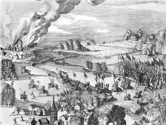 Vista general de la batalla de Mühlberg (detalle), 24 de abril de 1547
